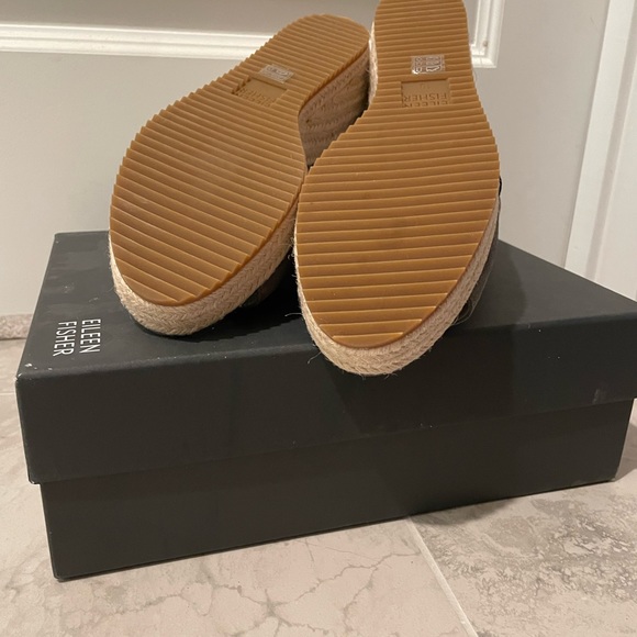 Eileen Fisher Sandals - leather espadrilles summer - Picture 3 of 7